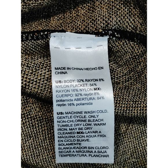 Chico's Cardigan Sweater Jacquard Animal Print Brown Black Womens Size 3 - Picture 4 of 5